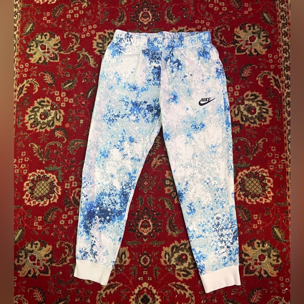 Nike Jogger Pants Blue Tye Dye SZ SMALL Nsw Fashion Club Fleece